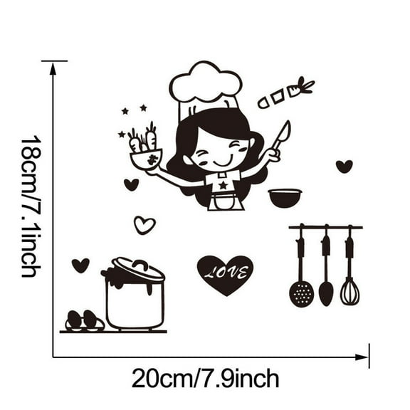 HmNPlay Cute Cook Kitchen Light Switch Sticker Removable Wall Decal Waterproof Art Decor for Fridge Appliance Electrical Outlet