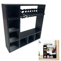 HmNPlay Doll Clothes Closet Wardrobe Storage Organizer Dollhouse Furniture Accessories Open Garment Rack with Hangers Miniature Display Stand for Outfits Hats Shoes Collection