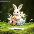 thumbnail image 1 of HmNPlay Easter Bunny Egg 3D Acrylic Desktop Ornament - Kids Safe Home Decor with Non Slip Base, Spring Tabletop Display for Gift Basket & Holiday Decorating (Ready to Gift)​, 1 of 9