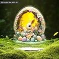 thumbnail image 1 of HmNPlay Easter Bunny Egg 3D Acrylic Desktop Ornament - Kids Safe Home Decor with Non Slip Base, Spring Tabletop Display for Gift Basket & Holiday Decorating (Ready to Gift)​, 1 of 9
