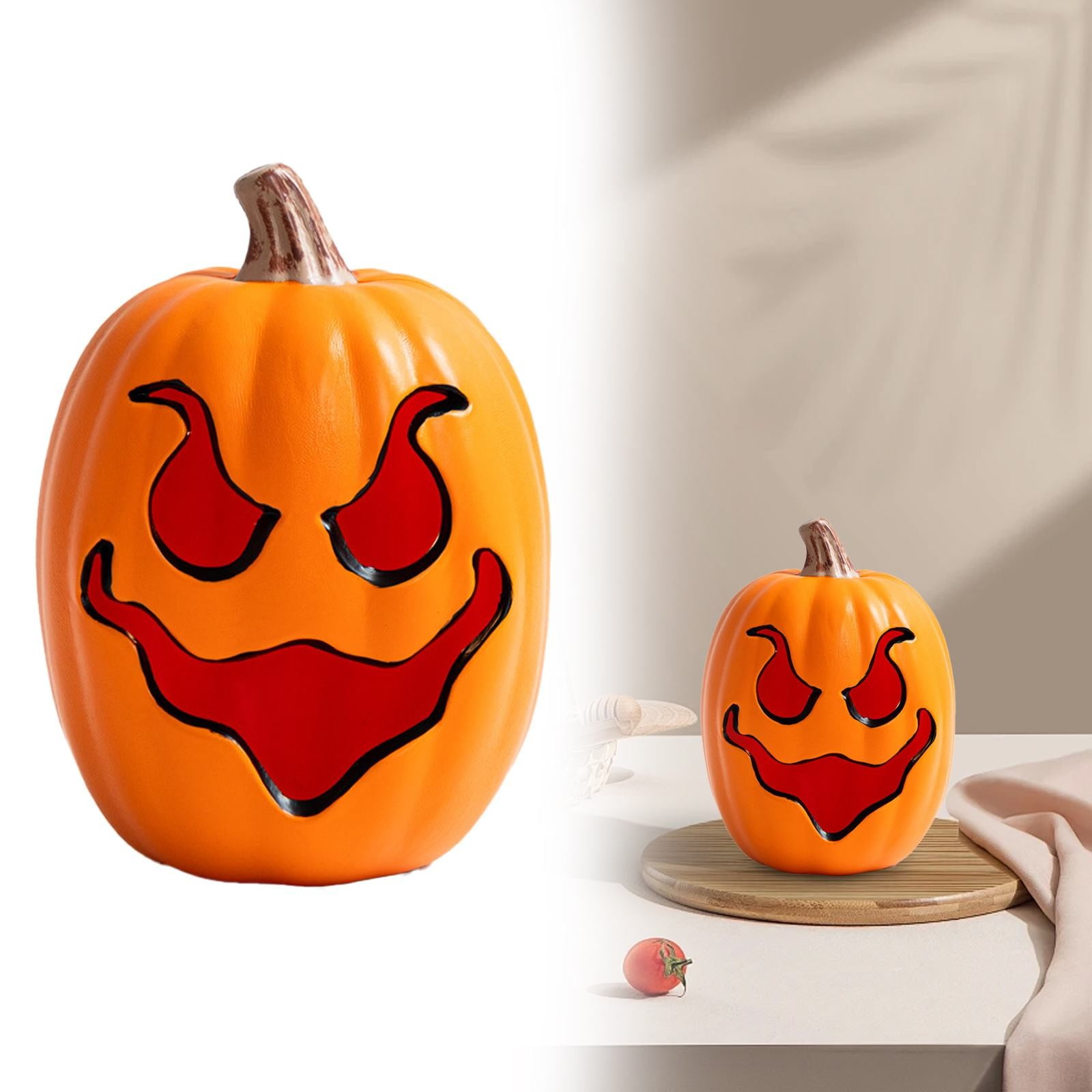HmNPlay Flameless LED Light Up Pumpkin Decor - 30cm Tall Jack O Lantern ...