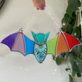 thumbnail image 1 of HmNPlay Halloween Bat Decorations Acrylic Suncatcher - Colorful Window Hanging Wall Art for Home, Festival Party Supplies, 1pc Spooky Bat Ornament, 1 of 8