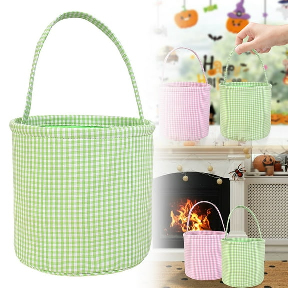 HmNPlay Halloween Tote Bag Canvas Trick or Treat Bag for Candy Storage Reusable Halloween Party Decorations Halloween Basket Gift with Pumpkin Design for Home Holiday Festive Supplies