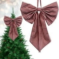 thumbnail image 1 of HmNPlay Large Christmas Velvet Wreath Bow Front Door Hanger 13.78x9.84 Inch Burgundy Holiday Decoration Ornament for Xmas Indoor Outdoor Window Wall Home Decor 1 Pack, 1 of 7