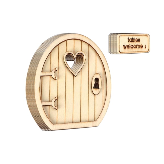 HmNPlay Miniature Fairy Garden Door with Window for Trees Outdoor Yard Art Decor Whimsical Gnome Home Statues Accessories