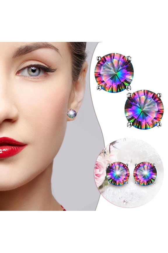 Natural Stone Jade Round Stud Earrings Hypoallergenic Fashion Jewelry Valentine's Day Gift for Women