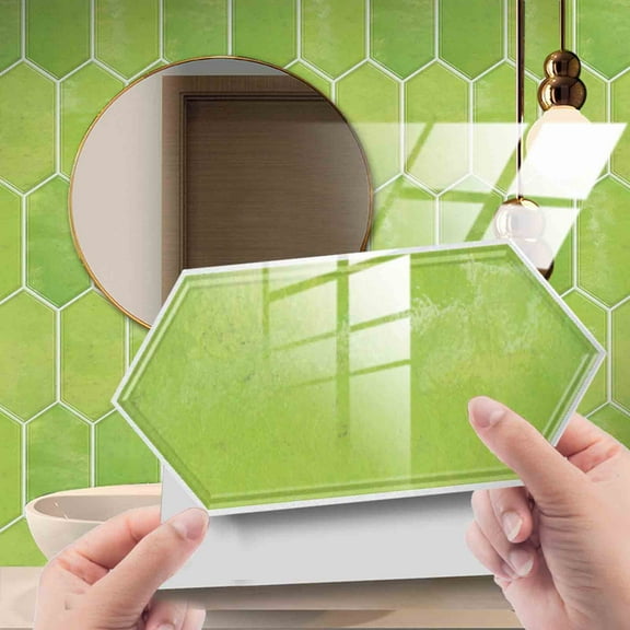 HmNPlay Peel and Stick Backsplash, 12 PCS 20x10cm Peel and Stick Tile, Waterproof Heat-Resistant PE Self-Adhesive Tiles, Covers 1 Sqm Stick on Backsplash for Kitchen Bathroom Living Spaces