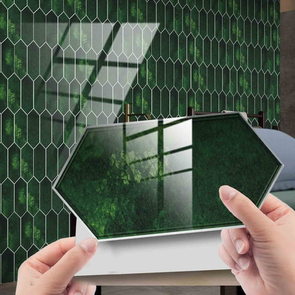 HmNPlay Peel and Stick Backsplash, 12 PCS 20x10cm Peel and Stick Tile, Waterproof Heat-Resistant PE Self-Adhesive Tiles, Covers 1 Sqm Stick on Backsplash for Kitchen Bathroom Living Spaces