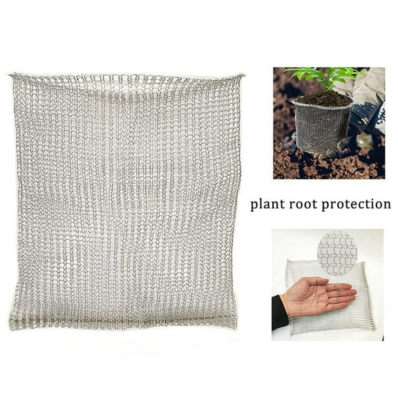 HmNPlay Root Guard Baskets Stainless Steel Wire Mesh Plant Root Protectors Gopher Vole Mole Barrier Heavy Duty Metal Cage Bag for Vegetables Flowers Garden Yard Protection