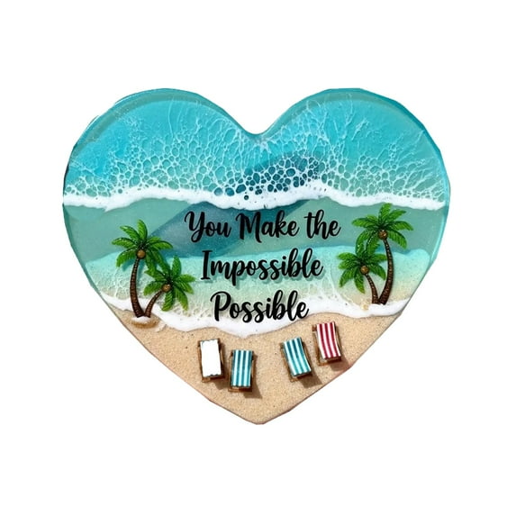 HmNPlay Sea Glass Pocket Heart - Handcrafted Beach Lover Gift, Mini Ocean Ornament for Desk/Purse, Sentimental Keepsake & Zen Decor