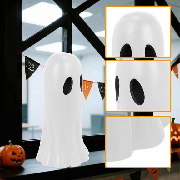 HmNPlay Spooky Ghost Resin Figurine Halloween Tabletop Decor Cute and Creepy Collectible Statue for Home Party Shelf Desktop Decoration