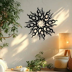 HmNPlay Sunrise Metal Wall Art Sun Wall Decor Hanging Sculpture for Living Room Bedroom Bathroom Modern Aesthetic Home Interior Decoration Creative Art Deco Housewarming Gift