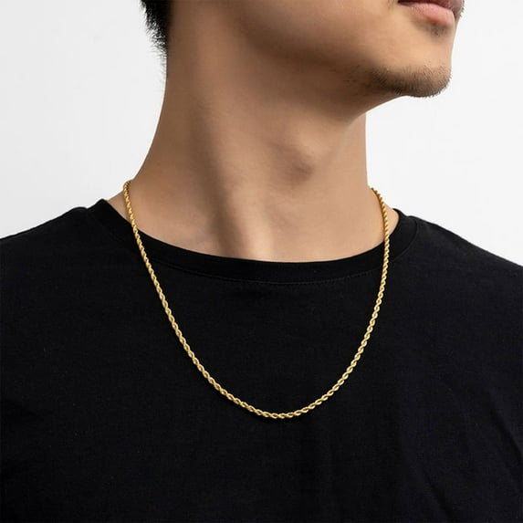 HmNPlay Twisted Rope Chain Necklace Hip Hop Style Link Collar Unisex Layering Jewelry Romantic Valentine Day Gift for Women Men Elegant Statement Accessory for Daily Wear