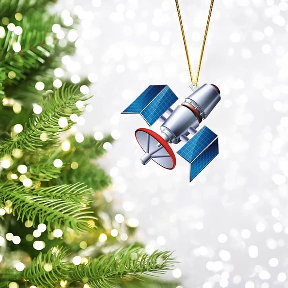 HmNPlay Wooden Planet Astronaut Rocket Christmas Ornaments Hanging Decor 1pc Unique Xmas Tree Decoration for Home Holiday Wall Gift