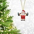 thumbnail image 1 of HmNPlay Wooden Workout Christmas Ornament for Gym Lovers & Fitness Enthusiasts - Santa Weightlifting Tree Hanging Decoration Gift, 1 of 8