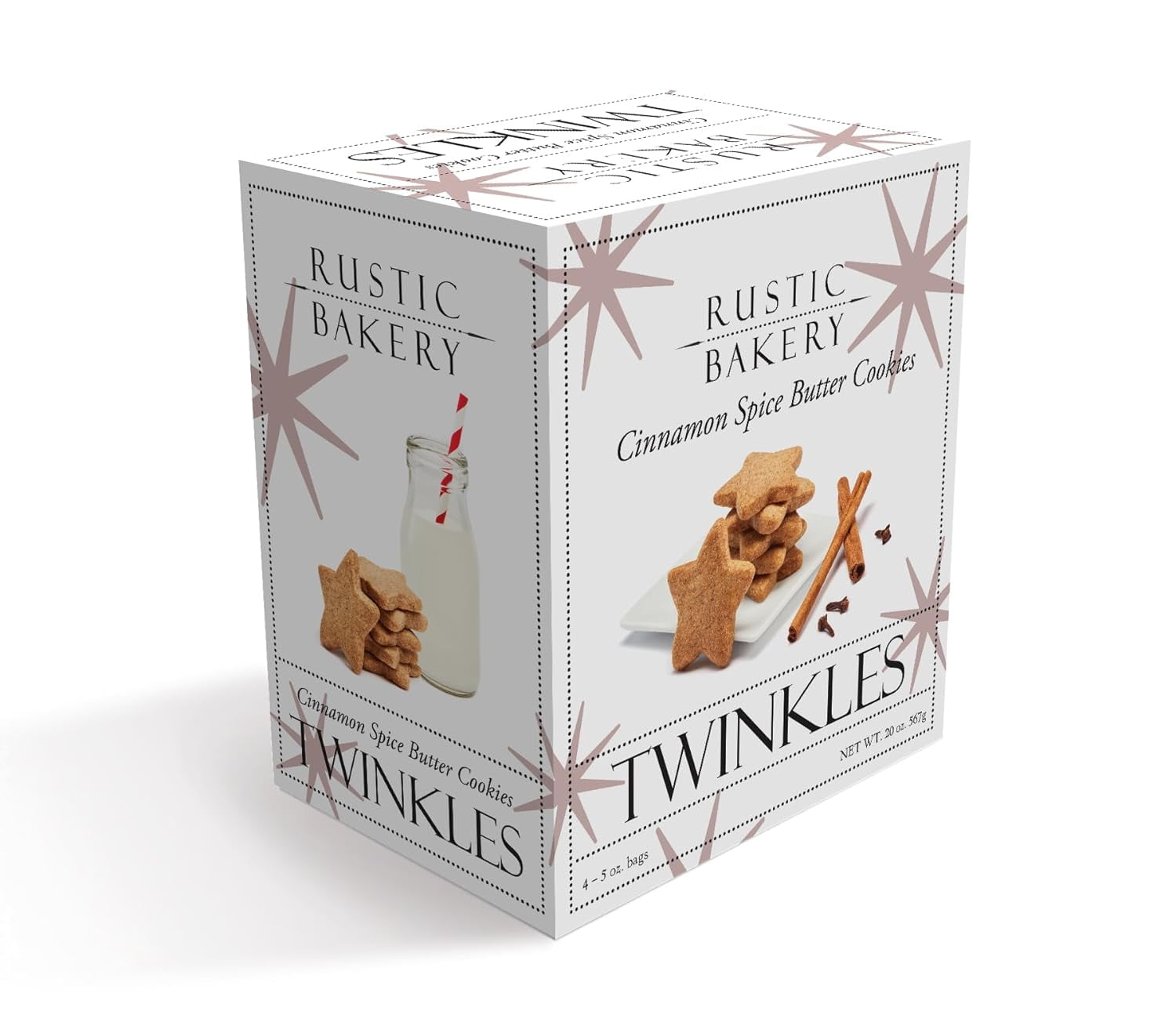 Hmade Twinkles Cinnamon Spice Butter Cookies, Crunchy with Cinnamon