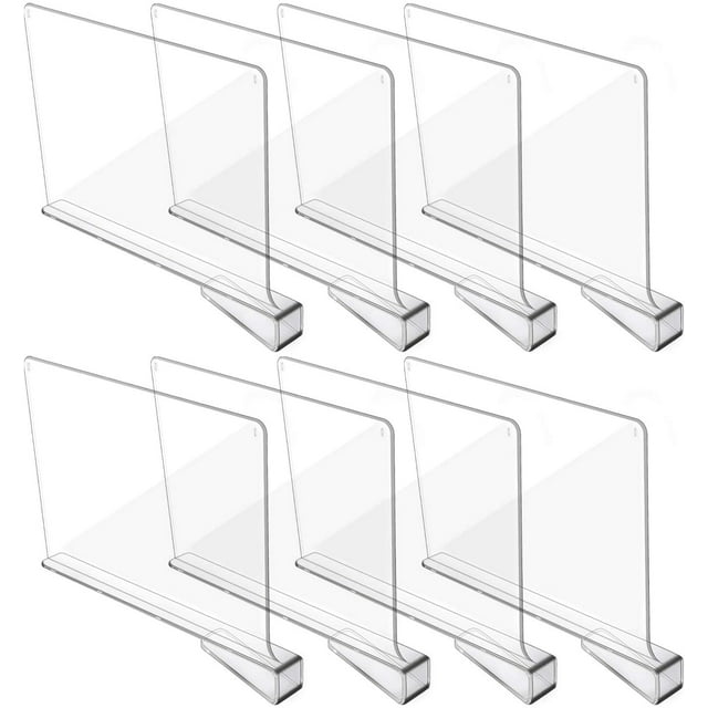 Hmdivor Clear Acrylic Shelf Dividers, Closets Shelf and Closet