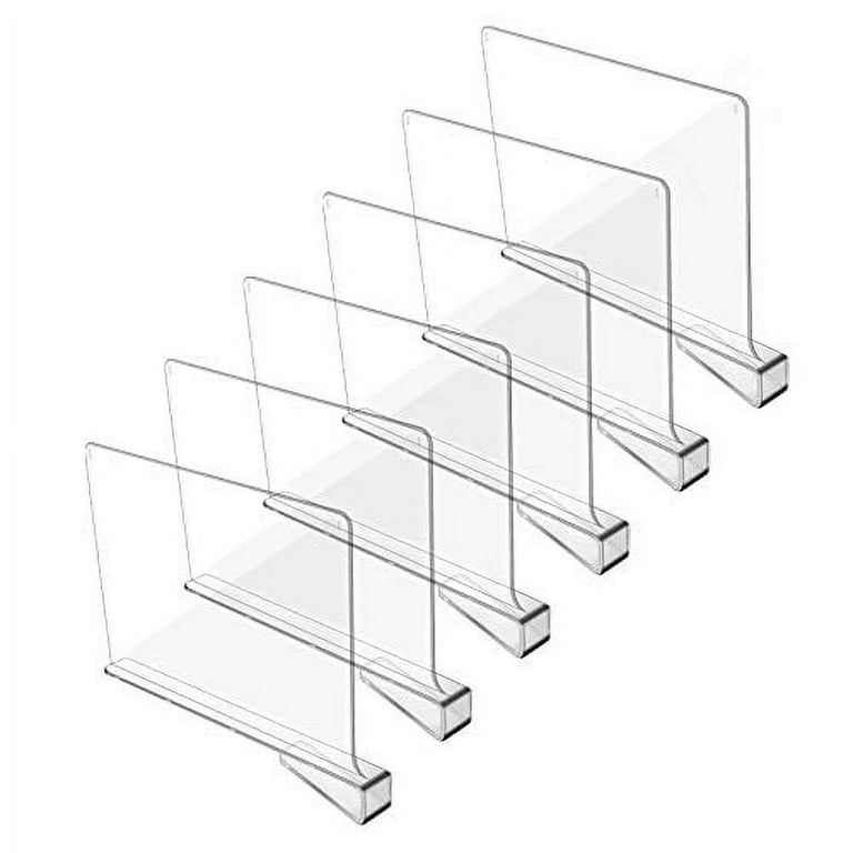 Acrylic 4PCS Shelf Dividers for Closets,Clear Acrylic Shelf Divider for  Wood Shelves and Clothes Organizer Purses Separators Perfect for Kitchen  Cabinets and Bedroom Organizer,Clear