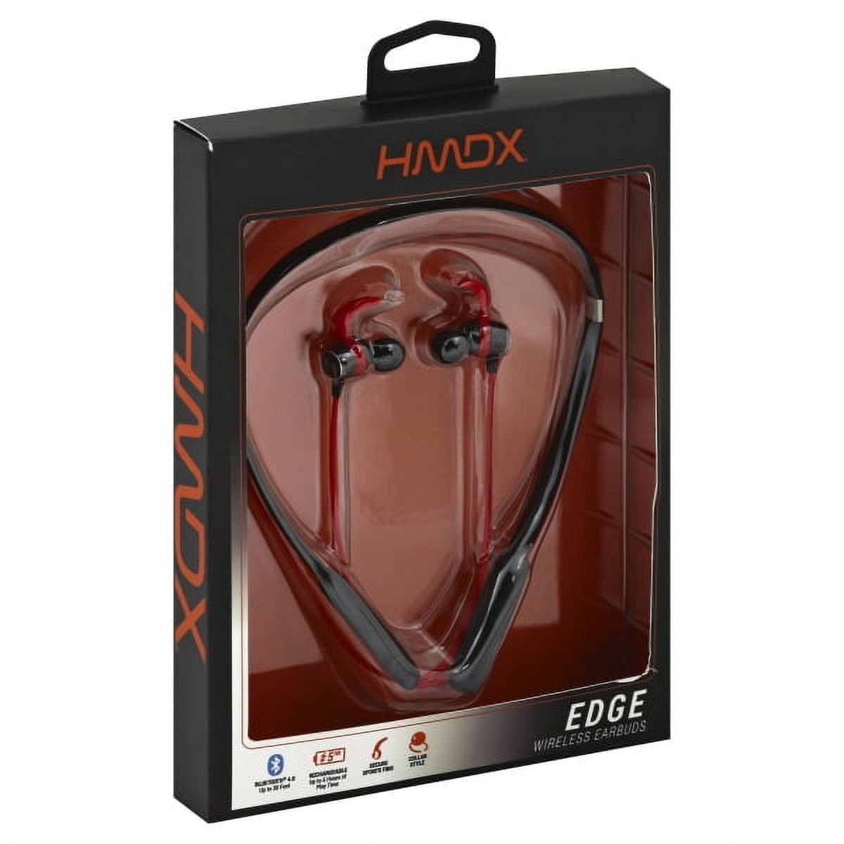 Hmdx HX EP600BK Edge In Ear Collar Style Bluetooth Earbuds With Microphone