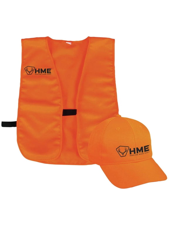 - Orange Safety Vest with Hat - One Size Fits Most