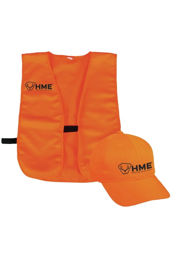 - Orange Safety Vest with Hat - One Size Fits Most