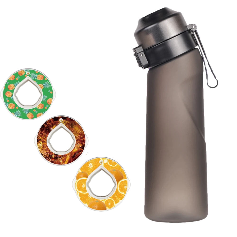 Bottle Set + 7PC Flavor Ring, Drinking Bottle 650 Ml with Flavoured Pods, Water  Bottle Bottle with Aroma Sports Straw for Gym Fitness, School Pink 