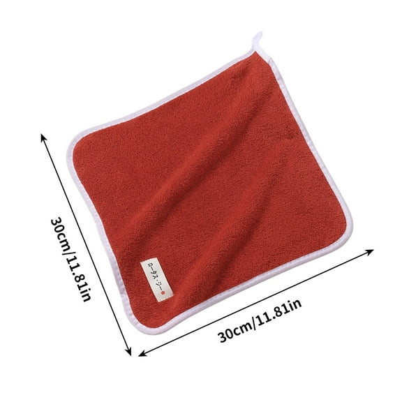 Hmgxay 12"x12" Handkerchief Towel, Soft Cotton Candy Face Cloth, Multi-Purpose Absorbent Wash Towel(Red)