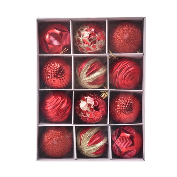 Hmgxay 12PC 2.4" Christmas Ball Set, Shatterproof Ornament Collection for Holiday Decoration, Colorful Tree Baubles for Festive Season, 12-Pack Decorative Christmas Tree Ornaments