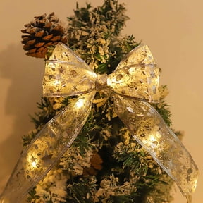 Hmgxay 13.9Ft Christmas Ribbon Lights, LED Bow String Lights for Holiday Decorations, Decorative Luminous Ribbons for Christmas Trees, DIY Lace Ornaments for Festive Events