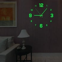 Hmgxay 15.7" Luminous Wall Clock Stickers, DIY Glowing Wall Timepieces with Frameless Design, Decorative LED Wall Clocks for Home Décor, Modern Acrylic Clock Stickers for Living Room