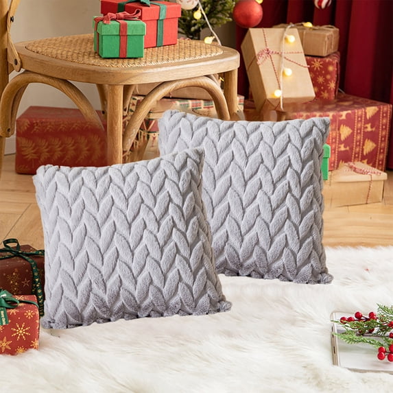 Hmgxay 1PC Embroidered Throw Pillow, Three-Dimensional Leaf Cushion Cover, Soft Lumbar Support Pillow, Decorative Sofa Pillow for Home Décor, 17.7×17.7in(Gray)