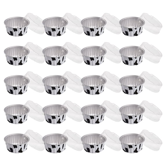 Hmgxay 20PCS Aluminum Foil Baking Cups, Round Disposable Tin Cups for Cakes, Reusable Food Containers for Grilling, Versatile Cookware for Steaming and Baking(White)