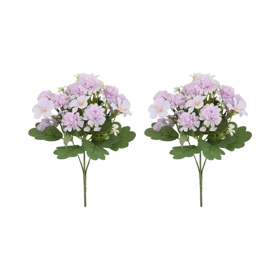 Hmgxay 2PC Artificial Flowers, Faux Floral Bouquet for Home Decoration, Lifelong Simulation Hydrangea Arrangement, Durable Non-Wilting Decorative Plants for Weddings and Office Spaces(Purple)