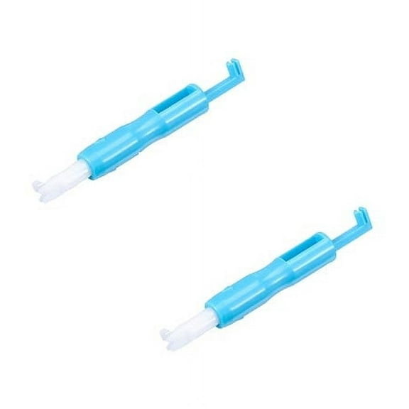 Hmgxay 2PC Household Sewing Needle Threader, Automatic Needle Insertion Tool for Seniors, Needle Changing Sewing Aid, Easy-to-Use Threading Device for Home Sewing Machines(Blue)
