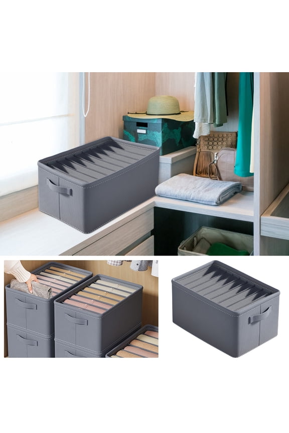 3 Large Storage Boxes, Compartmentalized Clothes Organizer with Thickened Fabric, Stackable Wardrobe Storage Container for Sweaters, T-Shirts, and Accessories