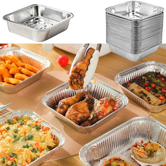 Hmgxay 30 Pcs Aluminum Foil Tray, Disposable Foil Baking Dish, Heavy-Duty Tin Foil Pan, Versatile Cookware for Oven or Grill