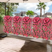 Hmgxay 31.5" Artificial Violet Flowers, Faux Silk Wisteria Decor with Hanging Basket, Reusable Orchid Garland for Home and Event Decoration(Hot Pink)