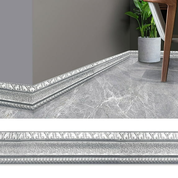 Hmgxay 3D Wall Molding Sticker, 90"x3", Self-Adhesive Foam Wall Border, Flexible Decorative Baseboard Strip, Embossed Wallpaper Border for Living Room