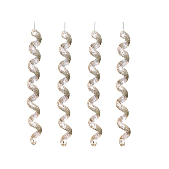 Hmgxay 4PC Christmas Ice Bar Decorations, Festive Icicle Ornaments for Tree, Holiday Snowflake Pendants, Winter Themed Christmas Tree Accents(Rose Gold)