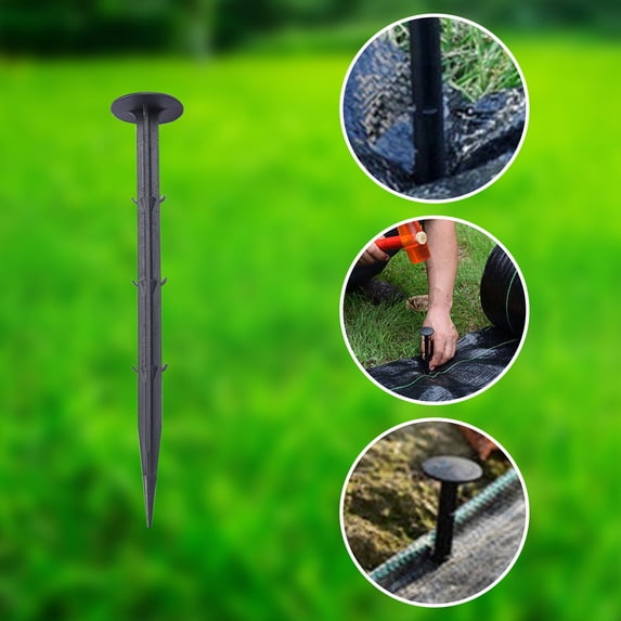 Hmgxay 50pcs Garden Stakes, Plastic Sod Staples for Securing Grass, Turf Pins for Holding Fences, Plastic Pegs for Landscaping