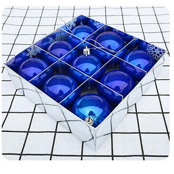 Hmgxay 6PC 2.4" Christmas Decoration Set, 6pcs Plastic Pearl Christmas Ornament Collection, Festive Tree Hanging Baubles Kit, Colorful Holiday Decor Balls for Home and Commercial Use(Blue)