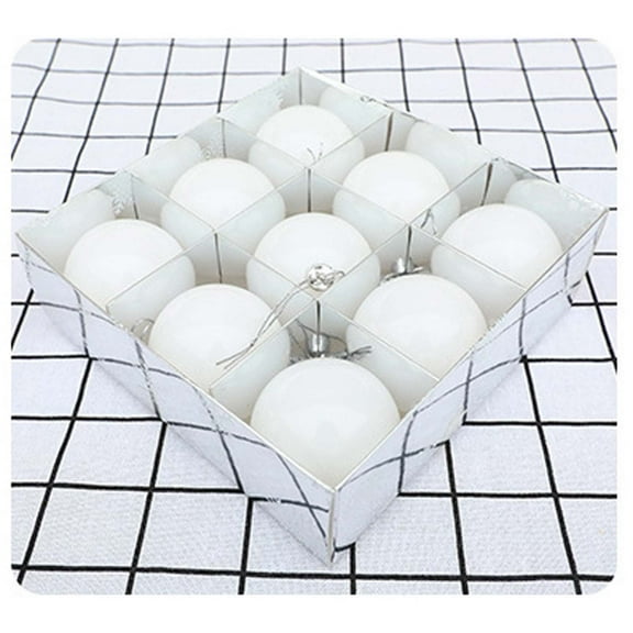 Hmgxay 6PC 2.4" Christmas Decoration Set, 6pcs Plastic Pearl Christmas Ornament Collection, Festive Tree Hanging Baubles Kit, Colorful Holiday Decor Balls for Home and Commercial Use(White)