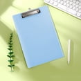 thumbnail image 1 of Hmgxay A4 Clip Board, Transparent Plastic Document Holder with Metal Clip, Office Folder Organizer for Student Notes, Portable Writing Mat for Contracts and Orders(Light Blue), 1 of 6