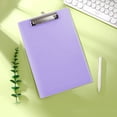 thumbnail image 1 of Hmgxay A4 Clip Board, Transparent Plastic Document Holder with Metal Clip, Office Folder Organizer for Student Notes, Portable Writing Mat for Contracts and Orders(Purple), 1 of 6