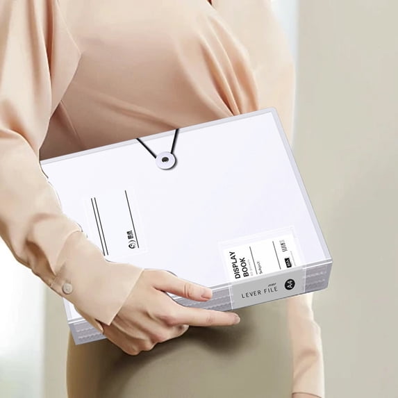 Hmgxay A4 Document Folder, Expanding A4 File Organizer with 30 Pockets, Transparent Plastic Binder for Document Storage, Durable A4 Storage Case with Snap Closure(White)
