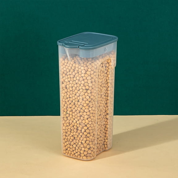 Hmgxay Airtight Cereal Storage Container, Clear Food Storage Box for Kitchen, Leak-proof Grain Bin, Space-Saving Pantry Organizer(Green)