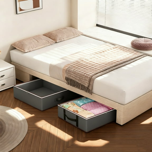 Hmgxay Under Bed Storage Bag, Durable Clothes Organizer with Transparent Cover, Foldable Storage Box for Clothing and Shoes, Non-Woven Fabric Storage Solution for Maximizing Space