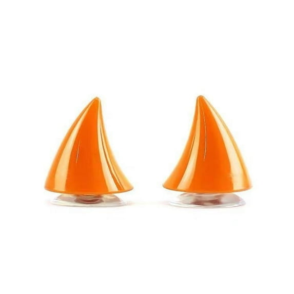 Hmgxay Bike Helmet Bullhorn Decoration, Vintage Motorcycle Suction Cup Horn for Helmets, Unique Personality Design Cow Horn, Adjustable Flexible Helmet Accessory for Riders(Orange)