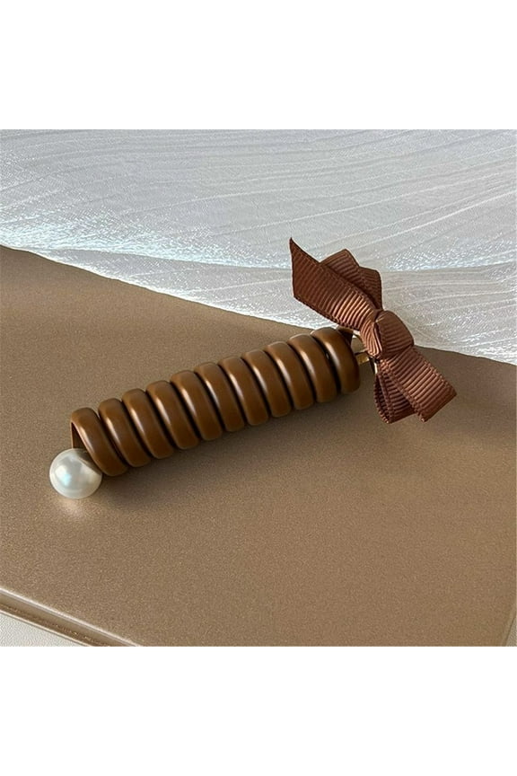 Bowknot Hair Ring, Elastic Hair Tie for Girls, Cute Head Rope Hair Accessories, Flexible Hairband for Stylish Hairstyles(Brown)