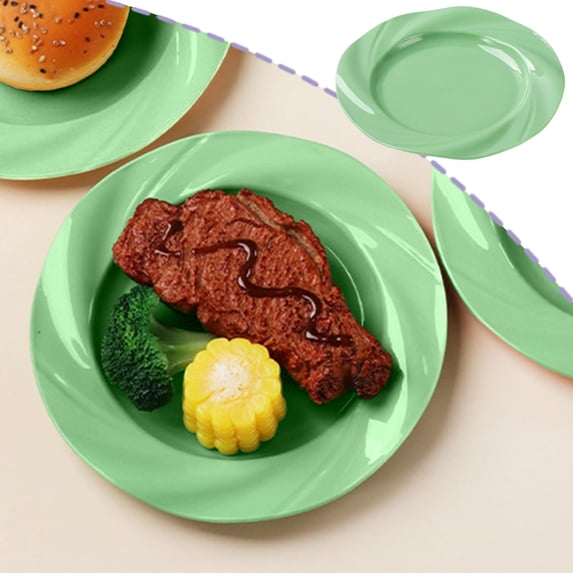 Hmgxay ButterStyle Breakfast Plates, Stylish Home Serving Dishes, Restaurant-Style Ceramic-Look Plates, Sleek Round Dinnerware